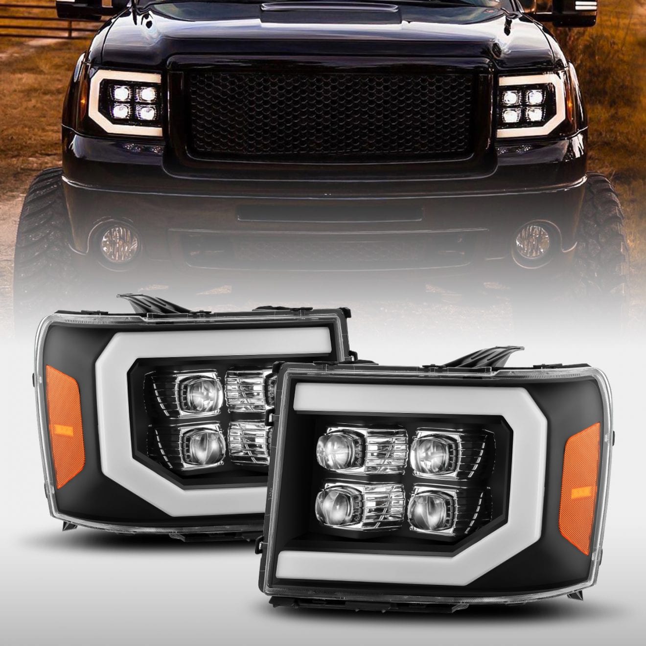 AlphaRex NOVA-Series LED Projector Headlights GMC Sierra 2500HD (07-14) | 07-14 GMC Sierra (880607)