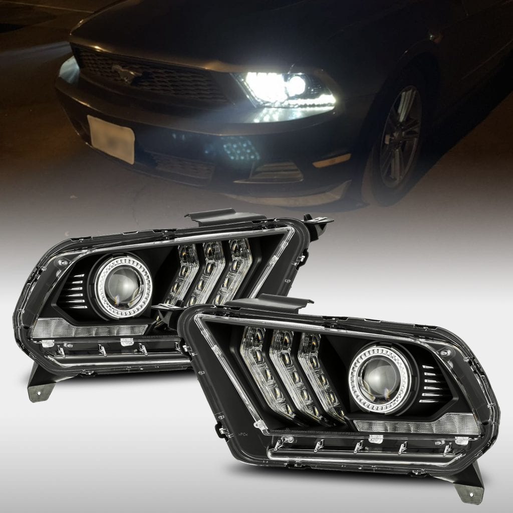 AlphaRex NOVA-Series LED Projector Headlights Alpha Black | Ford Mustang MK II (10-12) (880490) main image 0