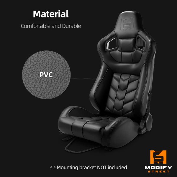 ModifyStreet Pure Series Reclinable Racing Seats W/Silders (Black ...