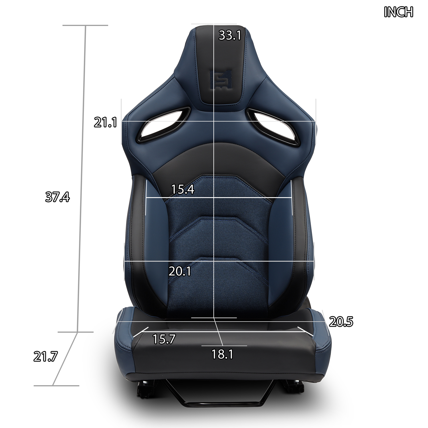 Dark Knight Series Universal PVC Reclinable Racing Seats (Pair