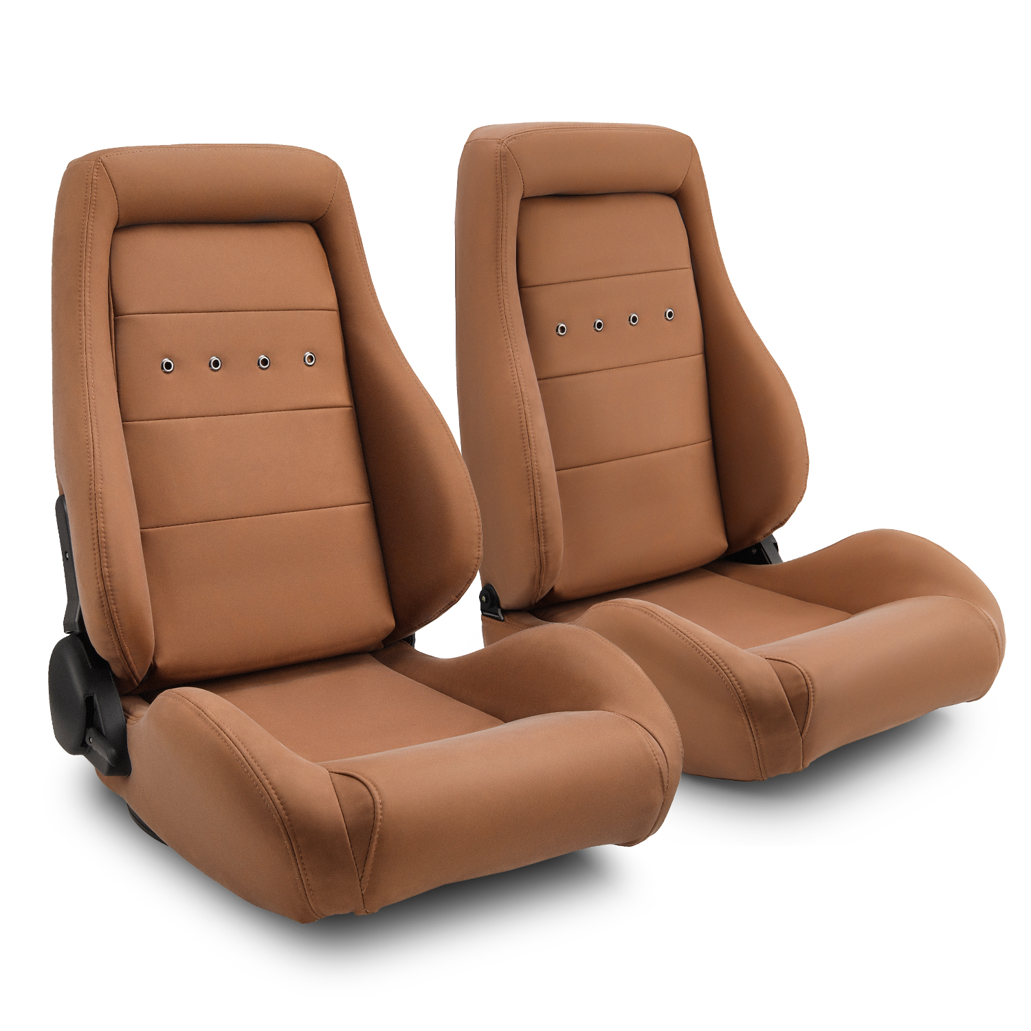 Light Brown OBS Style Universal PVC Leather Reclinable Seats (Pair